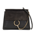 Medium Faye, &pound;220, Handbags, Grey, Leather/Suede, Front view